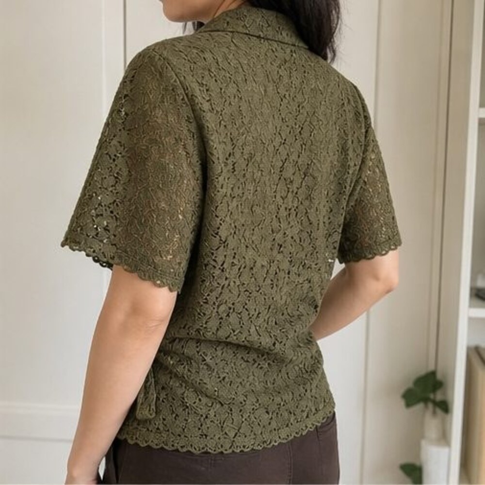 Olive Ruffle Blouse - Picture 3 of 6